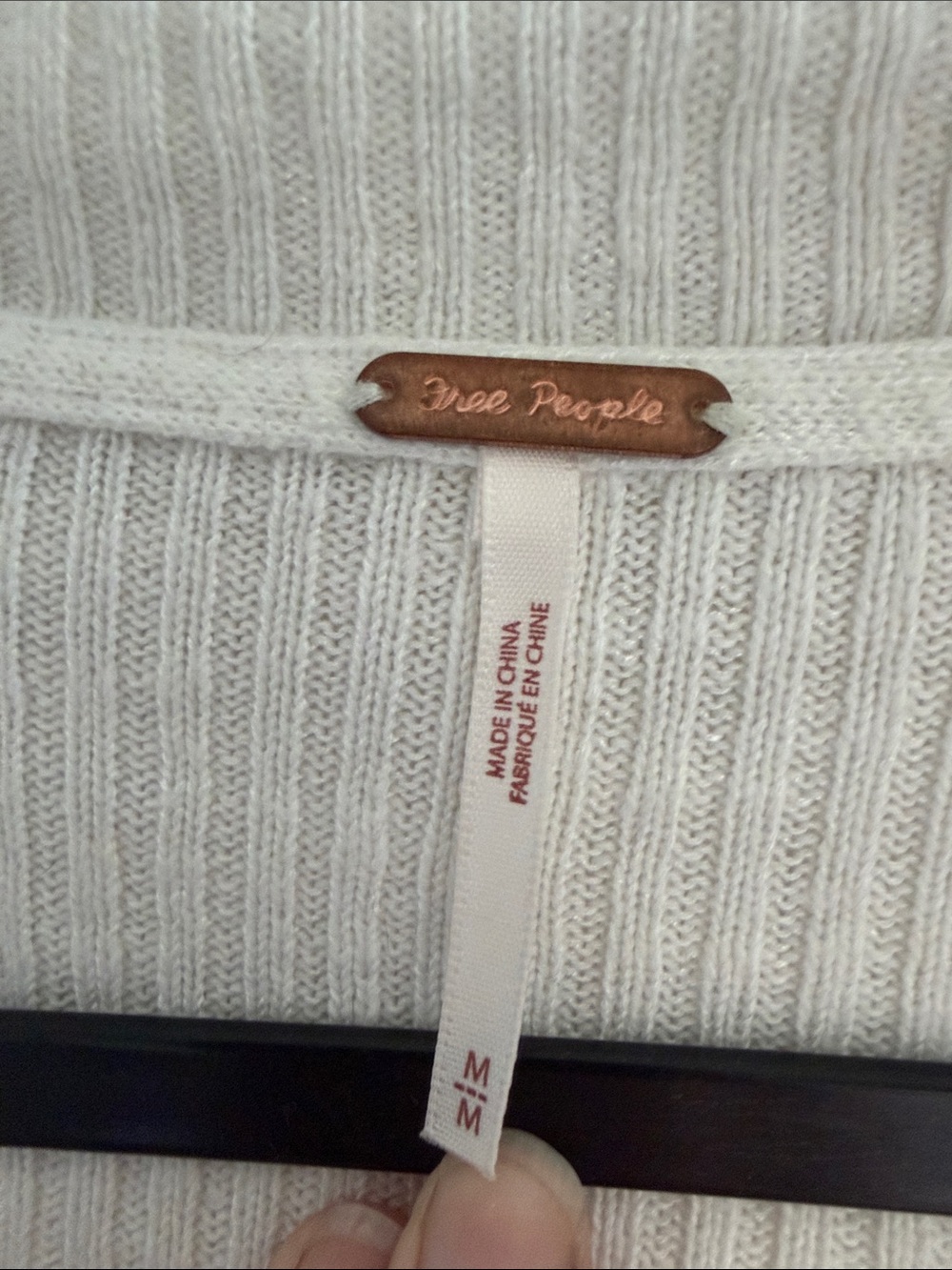 Free People Cropped Ribbed Button-Front Cardigan - Cream - Picture 2 of 8